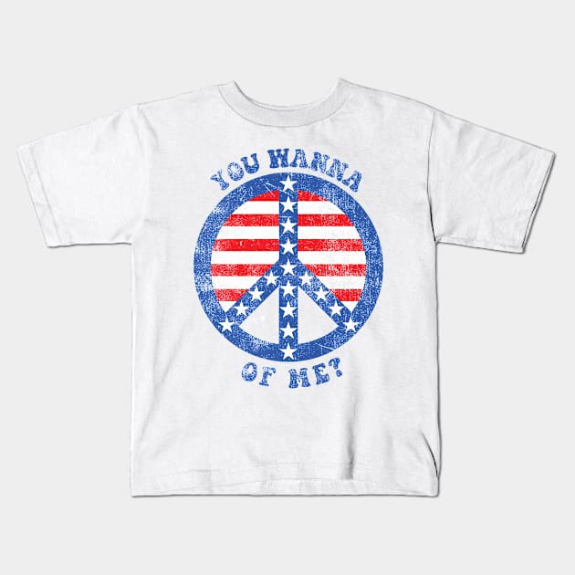 Wants Some Peace Of Me Kids T-Shirt by Mobykat